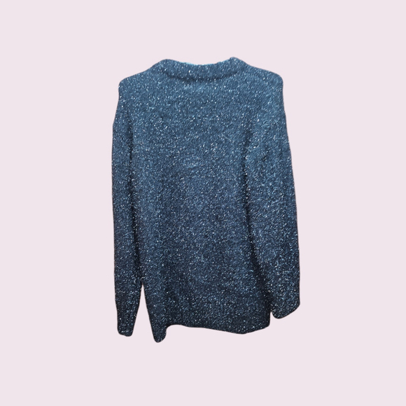 Women's H&M Black Sparkly Oversized Sweater Size S - Picture 2 of 10